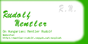 rudolf mentler business card